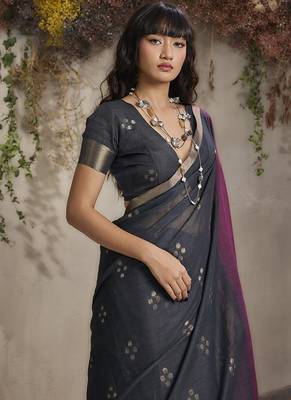 multi colour viscose cotton weaving work saree 4
