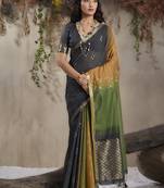 multi colour viscose cotton weaving work saree