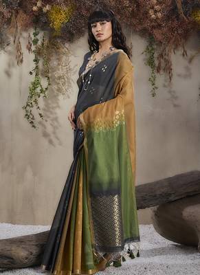 multi colour viscose cotton weaving work saree 2