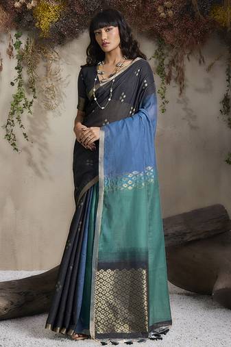 multi colour viscose cotton weaving contemporary saree