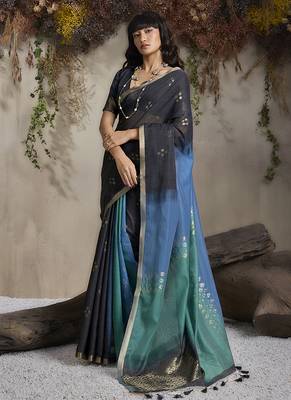 multi colour viscose cotton weaving work saree 2