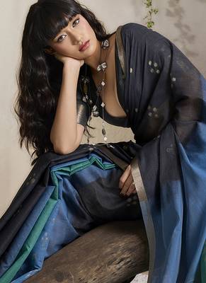 multi colour viscose cotton weaving work saree 4