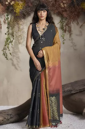 multi colour viscose cotton weaving contemporary saree