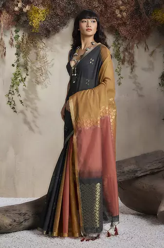 multi colour viscose cotton weaving work saree