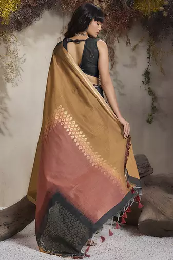 multi colour viscose cotton weaving work saree