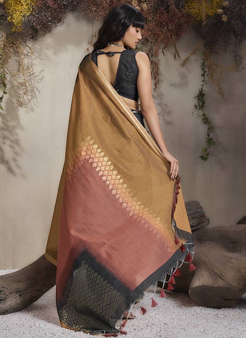 multi colour viscose cotton weaving contemporary saree