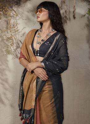 multi colour viscose cotton weaving work saree 4