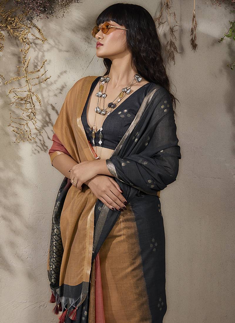 multi colour viscose cotton weaving contemporary saree