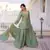 green silk zari sequins embroidered sharara set with dupatta