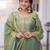 green silk zari sequins embroidered sharara set with dupatta