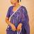 Purple handloom linen saree with hand embroidered work
