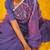 Purple handloom linen saree with hand embroidered work