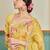 Yellow handloom linen saree with hand embroidered work