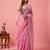 Pink handloom linen saree with hand embroidered work