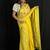 Yellow handloom linen saree with hand embroidered work