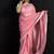 Pink handloom linen saree with hand embroidered work