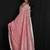 Pink handloom linen saree with hand embroidered work