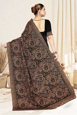 black designer saree with kashmiri resham embroidery 3