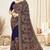 navy blue designer saree with kashmiri resham embroidery