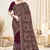 wine designer saree with kashmiri resham embroidery