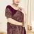 wine designer saree with kashmiri resham embroidery