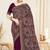 wine designer saree with kashmiri resham embroidery