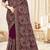 wine designer saree with kashmiri resham embroidery