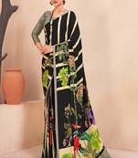 black or premium printed saree with blouse