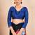blue or premium printed saree with blouse