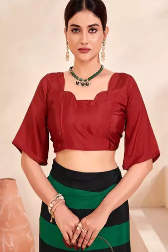black & green floral printed faux crepe saree with rich pallu
