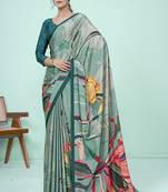 multicolor or premium printed saree with blouse