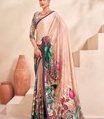 multicolor or premium printed saree with blouse