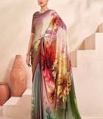 multicolor or premium printed saree with blouse