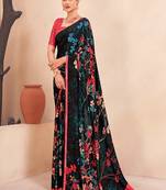 Black  or premium printed saree with blouse