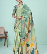 multicolor or premium printed saree with blouse