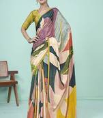 multicolor or premium printed saree with blouse