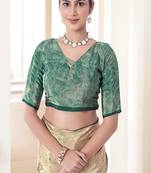 multicolor or premium printed saree with blouse