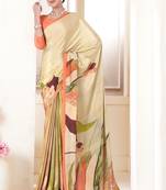 multicolor or premium printed saree with blouse