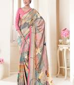 multicolor or premium printed saree with blouse