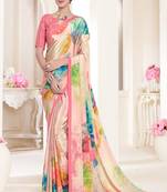 multicolor or premium printed saree with blouse