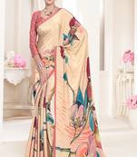 multicolor or premium printed saree with blouse