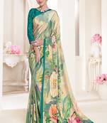 multicolor or premium printed saree with blouse
