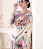 multicolor or premium printed saree with blouse