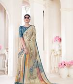 multicolor or premium printed saree with blouse