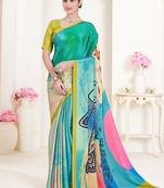multicolor or premium printed saree with blouse
