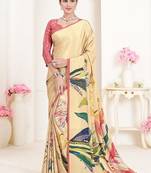 multicolor or premium printed saree with blouse