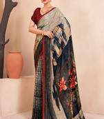 multicolor or premium printed saree with blouse
