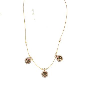 invisible gold-plated triple pendant necklace 2