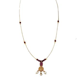 invisible lightweight ruby bead chain necklace 2