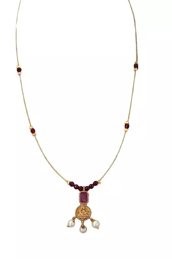 invisible lightweight ruby bead chain necklace